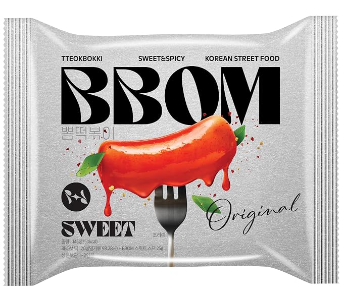 [BBOM] Korean Instant Rice Cake, Tteokbokki Pack - Ready in 3 Minutes, Korean Street Food, Original Gochujang, 5 Flavors_5.19oz (Sweet Flavor)