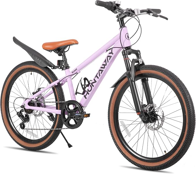 KEANO Huntaway 20 24 Inch Kids Bike for Boys & Girls Ages 7-12 Years Hardtail Mountain Bike for Kids with Aluminum Frame and 7-Speed Drivetrain Children Bicycle