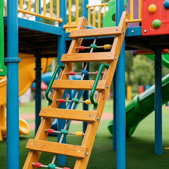 17 Inch Green Metal Safety Playground Handles Pack of 6 - Playset Grab Handles, Swing Sets Hand Grips Grab Rail, Kids Monkey Bar for Indoor Playroom
