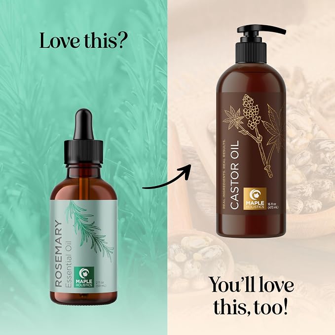 Pure Rosemary Oil for Hair Care - Volumizing Aromatherapy Rosemary Essential Oil for Diffuser Plus Hair Skin and Nail Care - Nourishing Oil for Enhanced Shine and Dry Scalp Care (2oz)