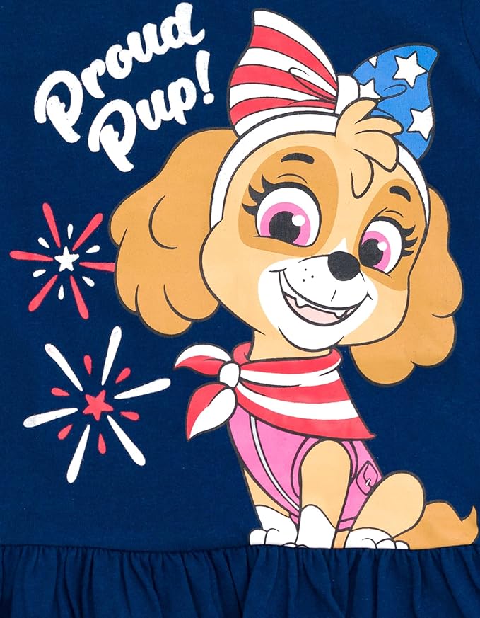 Paw Patrol Skye July 4th Girls Peplum T-Shirt and Twill Shorts Outfit Set Toddler to Big Kid