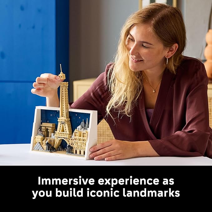 LEGO Architecture Paris – City of Love Building Set for Adults - DIY Office or Bedroom Decor for Women & Men, Ages 18+ - Buildable Frame to Hang or Stand for Display - Gift Idea for Birthdays - 21064