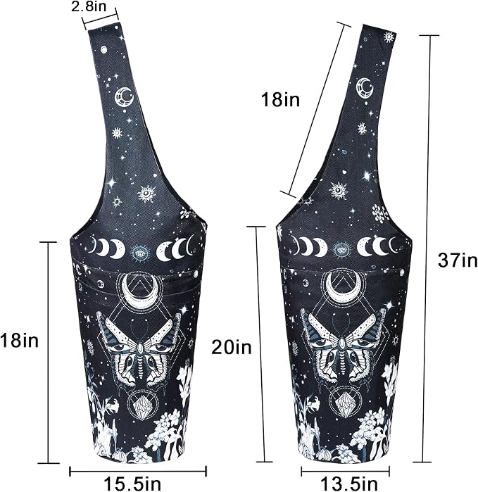 Yoga Mat Bag - Long Tote with Pockets - Holds More Yoga Accessories - Yoga Bag Fit Most Size Mats - Yoga Mat Carrier