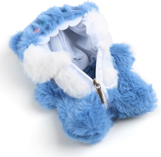 Plush Doll Clothes for Labubu - Cute Animal 17cm Doll Clothing, Premium Doll Accessories Clothes for Collectors or Display - Kawaii Dark Blue Shark Costume (No Dolls)