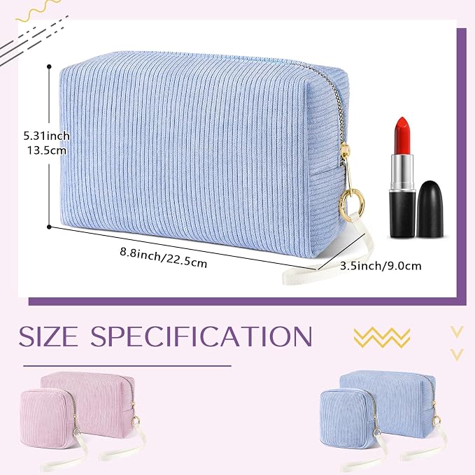Likesing Tampon Holder for Purse, Corduroy Period Bag Sanitary Napkin Storage Bag for Girls Womens, Portable Feminine Emergency Pad Period Pouch(Light Blue)