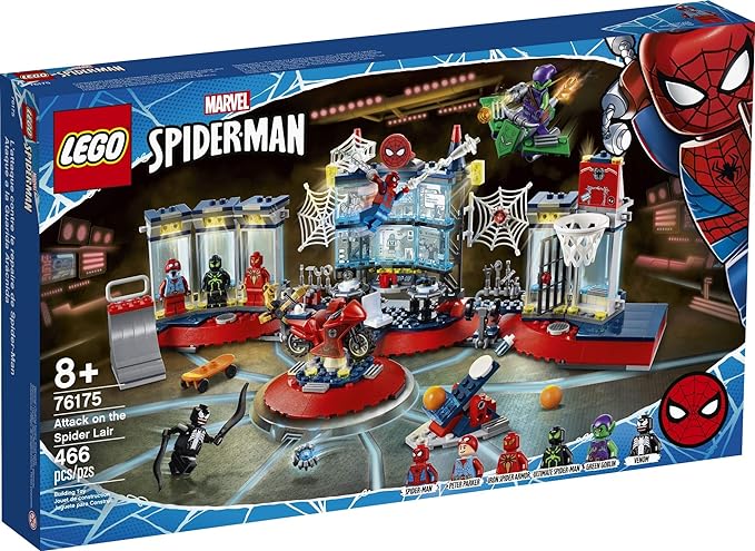 LEGO Marvel Spider-Man Attack on The Spider Lair 76175 Cool Building Toy, Featuring The Spider-Man Headquarters; Includes Spider-Man, Green Goblin and Venom Minifigures