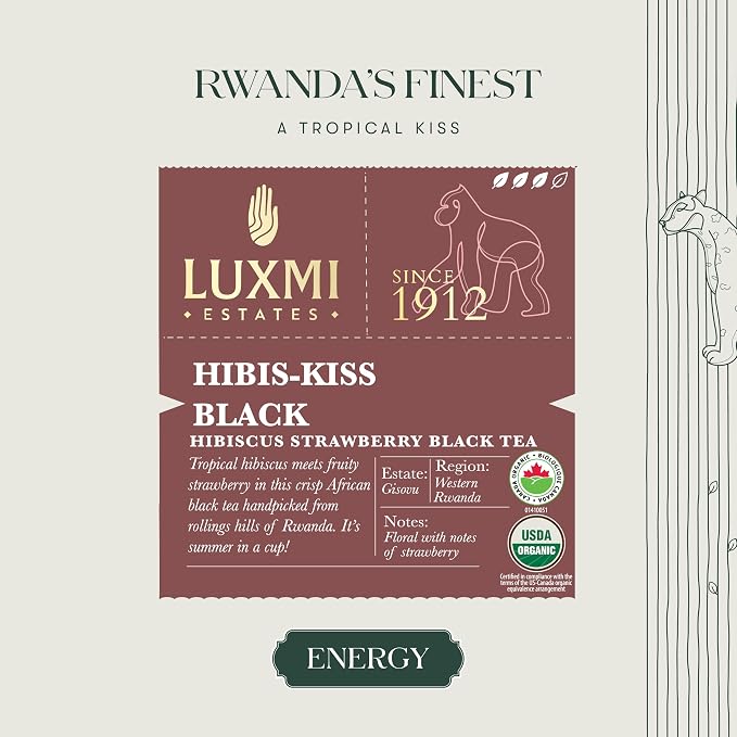 Luxmi Estates - Hibiscus Black Tea, 100gm (3.48 Oz) loose Tea pack