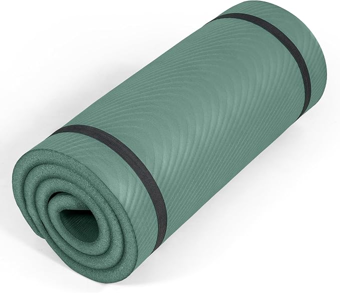 Tone Fitness 1-Inch Thick Yoga Mat | High-Density, Non-slip Exercise Mat with Carrying Strap for Yoga, Pilates, & Home Gym Workouts | Multiple Options