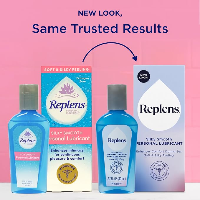 Replens Silky Smooth Personal Lubricant 2.7 fl oz bottle | Silicone Lubricant for Women, Men & Couples; Long-Lasting Glide; Fragrance-Free; Intimate Wellness