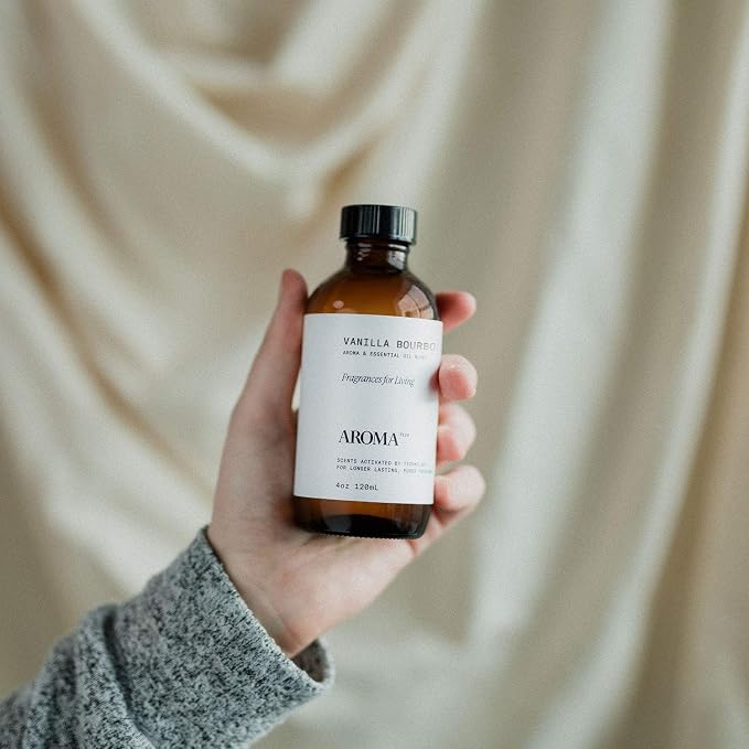 AromaTech Vanilla Bourbon Aroma Essential Oil Blend: Luxury Hotel Inspired Aromatherapy with Vanilla Bean, Bourbon & Oak Barrel for Ultrasonic Diffusers & Nebulizers (4 Fl Oz (Pack of 1))