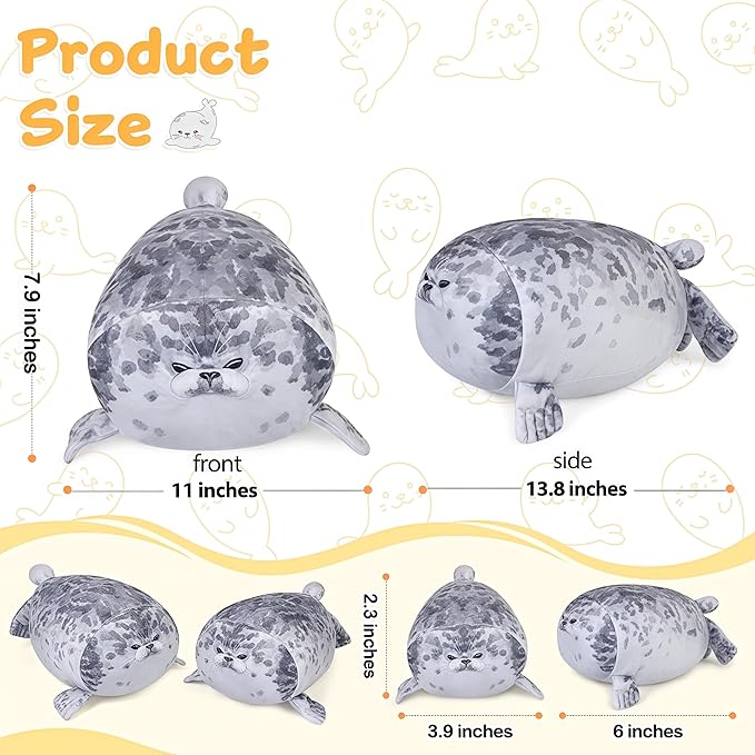 KMUYSL Toys for Ages 3 4 5 6 7 8+ Years - Plush Mommy Stuffed Animal with 4 Babies in Her Tummy, Soft Plush Toys Set, Christmas Birthday Gifts for Girls Boys Baby, Toddler, Kids (Seal Toys)