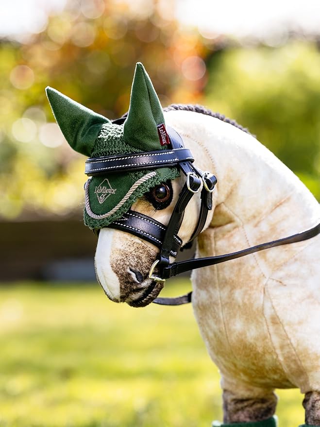 LeMieux Toy Pony Ear Bonnet for Toy Pony - Handmade Crochet - Super Soft - 3 Years + - Gift for Kids - Hunter Green
