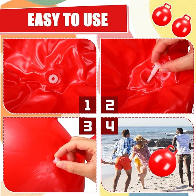 Kids Bouncy Hopper Ball with Handle Jumping Hopping Exercise Balls for Toddlers Boys Girls Indoor Outdoors Sports School Games Exercise Gifts(29 Inch,Red)