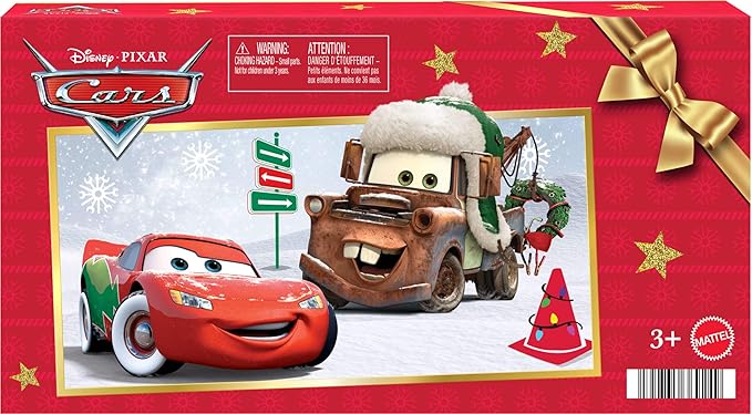 Mattel Disney and Pixar Cars Toy Multipack, Set of 5 Winter-Themed Vehicles Including a Holiday Hotshot Lightning McQueen & 2 Plastic Accessories (Amazon Exclusive)