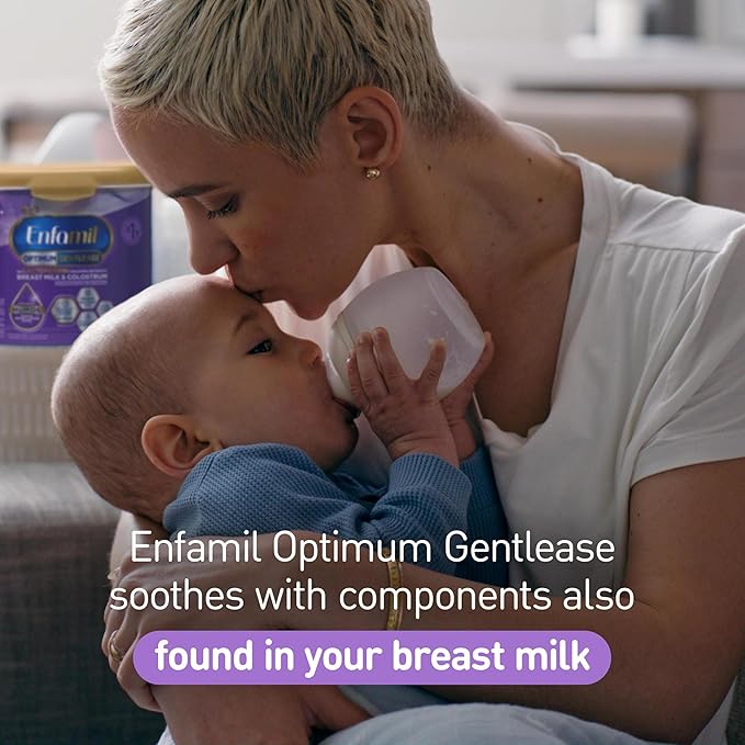 Enfamil Optimum Gentlease Baby Formula, Our Closest Formula to Breast Milk For Fussiness, Crying, Gas & Spit-up, Immune-Supporting Lactoferrin also found in Breast Milk, 19.5 Oz (Pack of 2)