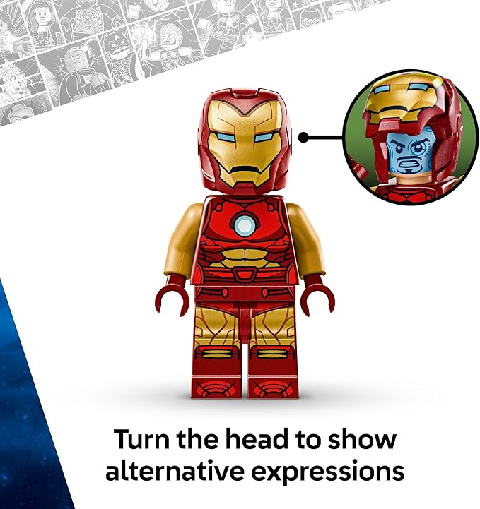 LEGO Marvel Iron Man Mech vs. Ultron Building Toy Set - for Kids, Boys and Girls, Ages 6+ - Buildable Action Figure - Superhero Gift for Birthday - 76307