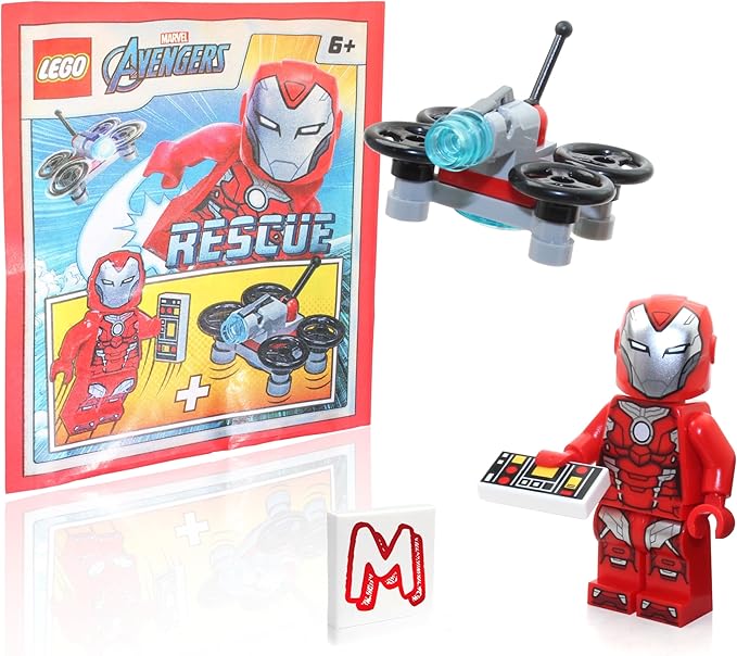 LEGO Marvel Super Heroes Avengers Infinity War Minifigure - Iron Rescue (Pepper Potts) in Red Armor with Drone 76164