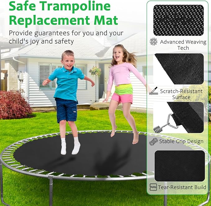 Replacement Trampoline Mat，Heavy-Duty, UV-Resistant & Durable Bounce Pad for 12/14/15ft Round Trampolines - Perfect for Safe & Fun Jumping