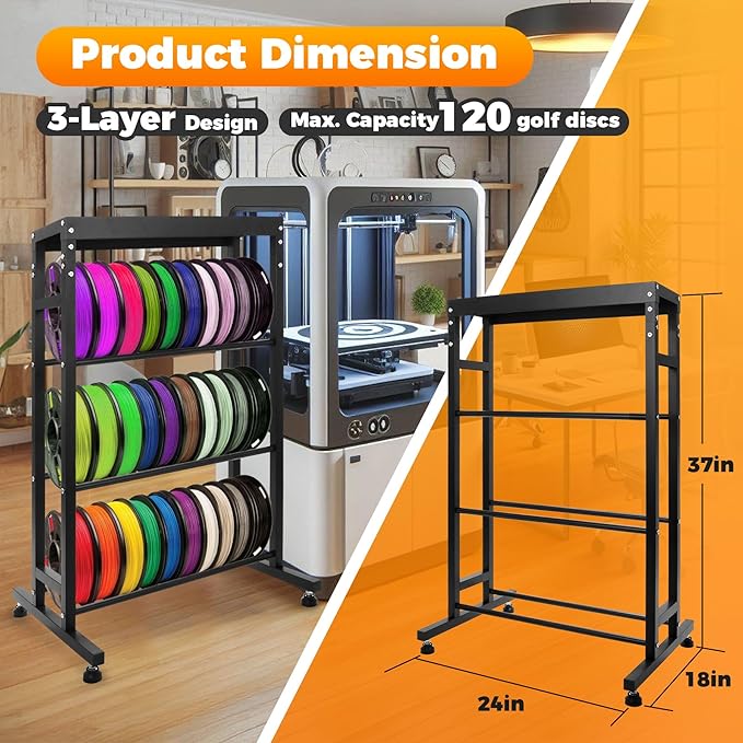 Sidasu 2/3/6-Tier Discs Golf Rack,Metal Disc Golf Storage Rack, Space-Saving Disc Station for Disc Golf Storage Shelf-Black