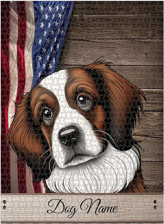 Custom Wooden Jigsaw Puzzles with Your Dog's Name on Kooikerhondje Art Print - 300 500 1000PCS Puzzles Game and Home Wall Decor