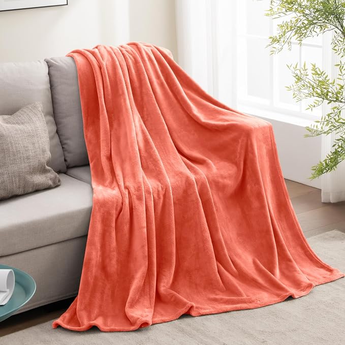 BEDELITE Fleece Blanket Soft Plush Throw for Couch Coral Red 50"x60" | Ultra Soft Fleece, Plush Microfiber, Lightweight Warmth, All Season Comfort, Fade Resistant, Machine Washable, Couch Sofa Bed