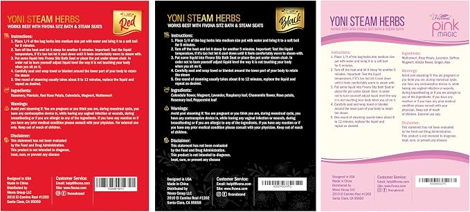 Fivona 5-in-1 Yoni Steaming Kit Foldable Over the Toilet Steamer Seat with Black Red Pink Premium Yoni Herbs and Storage Bag - Effective Detox pH Balance Cleansing and Relaxation - At Home V-SPA