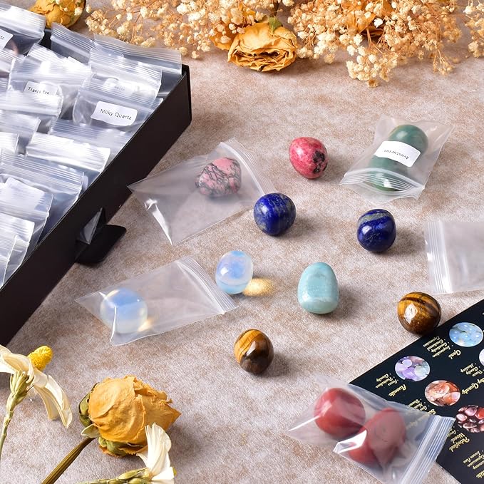 36 Varieties Healing Crystals Stones Bulk Set, Christmas Gifts - 2.5 lbs, 0.8" Natural Polished & Tumbled Gemstones Collection and Large Decorative Rocks for Chakra, Meditation, Reiki, Crafts