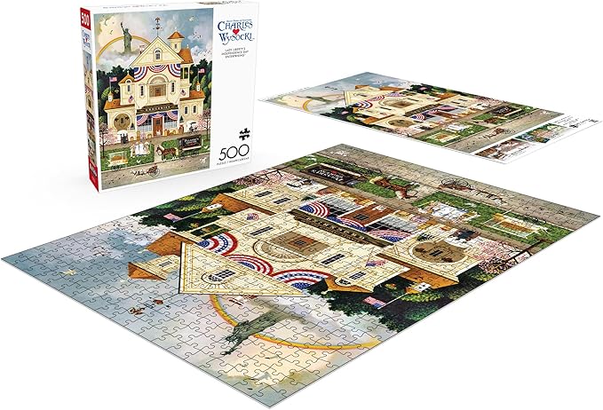 Buffalo Games - Charles Wysocki - Lady Liberty's Independence Day Enterprising - 500 Piece Jigsaw Puzzle for Adults -Challenging Puzzle Perfect for Game Nights