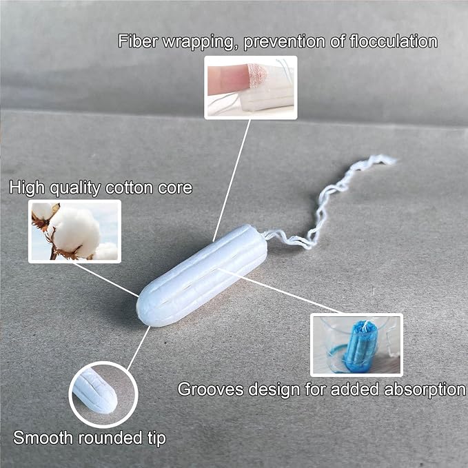 No Applicator Tampons Super Absorbency Cotton Tampons for Women Disposable 48ct (Super)