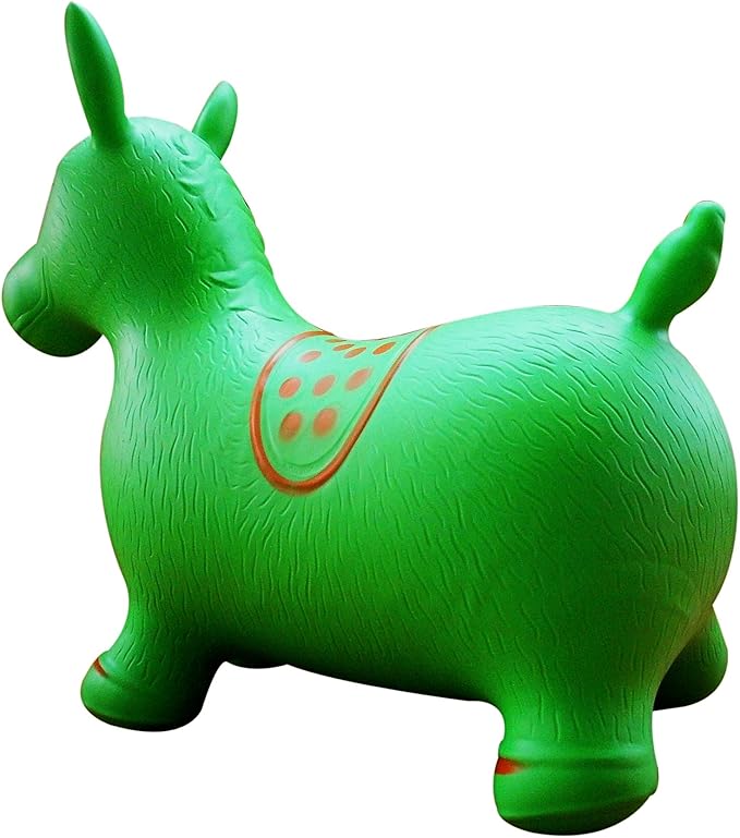 AppleRound Inflatable Ride-on Bouncy Animal Hopper – Horse, Cow or Unicorn – Kids Space Hopper Bouncer with Hand Pump – Jumping Toy for Indoor/Outdoor Play