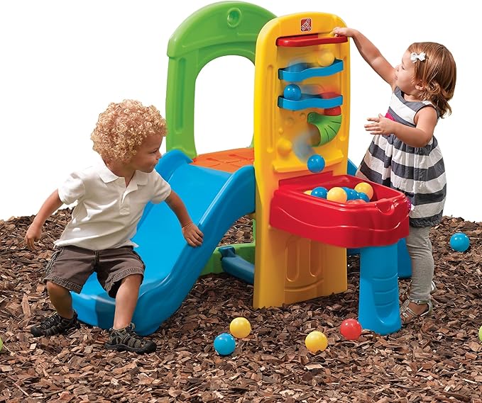 Step2 Play Ball Fun Climber, Kids Outdoor/Indoor Playset, Backyard Playground Set, Slide, Ladder, Ball Drop Maze, Outside Jungle Gym, For Toddlers 1.5+ Years Old