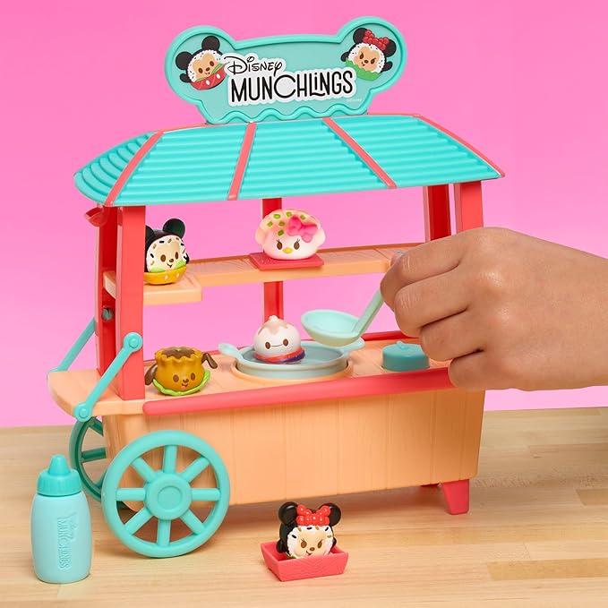 Disney Munchlings Dumpling Cart, 11-Piece Color Change Figure Playset, 1-inch Collectible Scented Figurines, Amazon Exclusive, Toy for Fans, Teens, Adults, Kids, Ages 3 Up, by Just Play