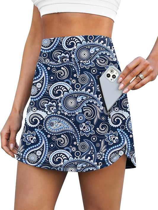 LouKeith Golf Skirts for Women Tennis Skirt with Zipper Pockets High Waisted Running Casual Athletic Skorts Built-in Shorts