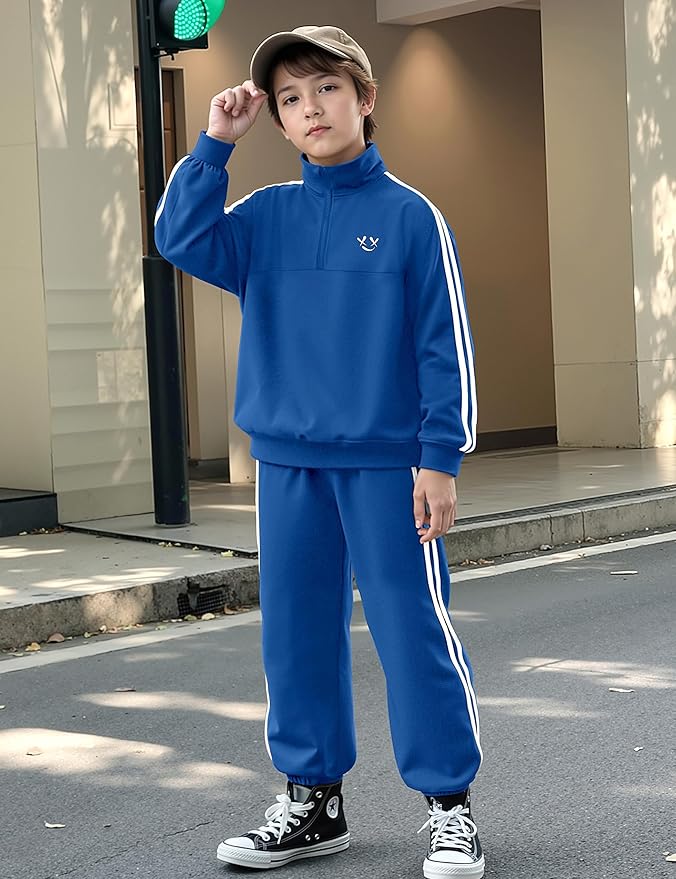 MIGU Boys Clothes for Boys Outfits Set Half-Zip Pullover Sweatshirt and Sweatpant 2pcs Boys Tracksuit