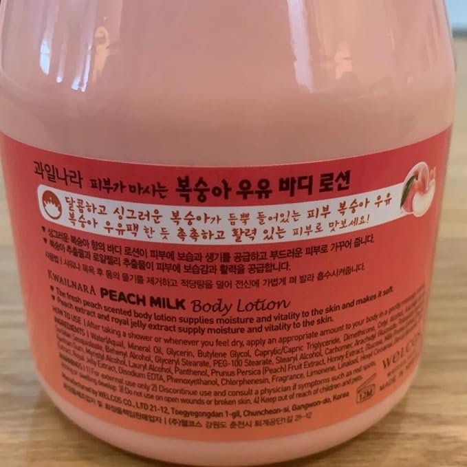 Kwailnara Peach Milk Body Wash & Lotion Set (19.75 Oz Each) – 2-Piece Korean Skincare Duo for Clear & Radiant Skin | Milk Protein, Royal Jelly & Vitamin-Rich Peach Extract | Paraben-Free