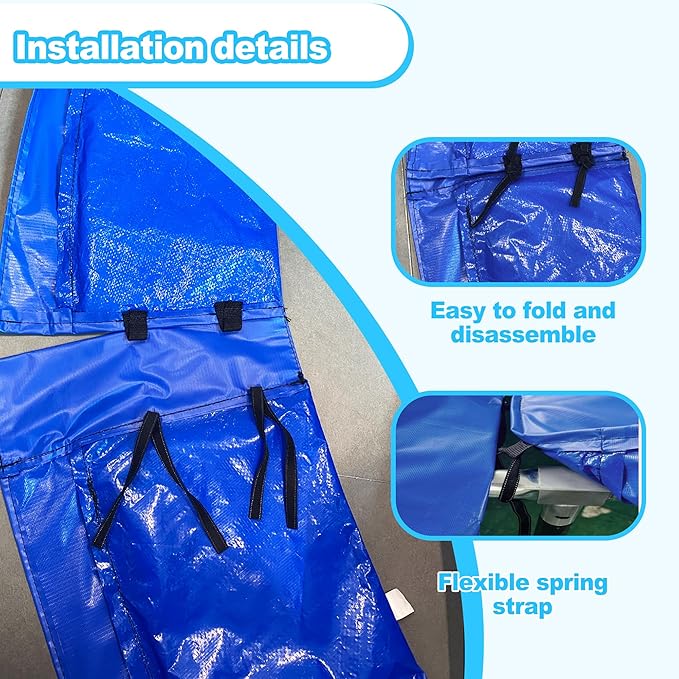 Trampoline Pad Replacement, 10/12/14/15/16FT Trampoline Spring Cover, No-Hole for Pole Waterproof Trampoline Safety Pad, Trampoline Replacement Parts & Accessories