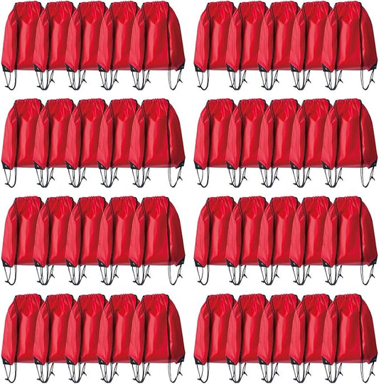 Drawstring Backpack Bulk 40Pcs Draw String Backpack Bags DIY Gym Sports Traveling Yoga Cinch Bag Sackpack Drawstring(red)