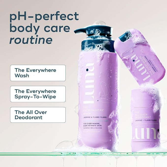 Luna Daily Mini Body Cleansing Spray | Instant Cleansing & Hydration for Feminine & Body Care | pH-Balanced & Moisturizing | Fresh Jasmine & Ylang Ylang Scent | Odor Control & Pregnancy-Safe, 30ml