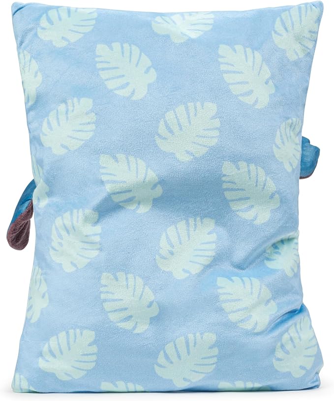 Jay Franco Disney Lilo and Stitch 3D Snuggle Pillow - Super Soft Blue Plush Pillow - Measures 15 Inches