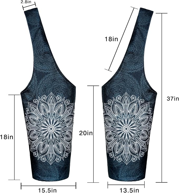 Yoga Mat Bag - Long Tote with Pockets - Holds More Yoga Accessories - Yoga Bag Fit Most Size Mats - Yoga Mat Carrier