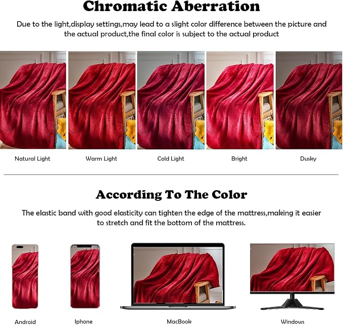 NEWCOSPLAY Fleece Leaves Pattern Queen Blanket, Red, 90"x90" | Super Soft Throw Blanket, Lightweight Cozy Bed Sofa Blanket, Premium Silky Flannel Fleece, Travel Blanket for All Season Use