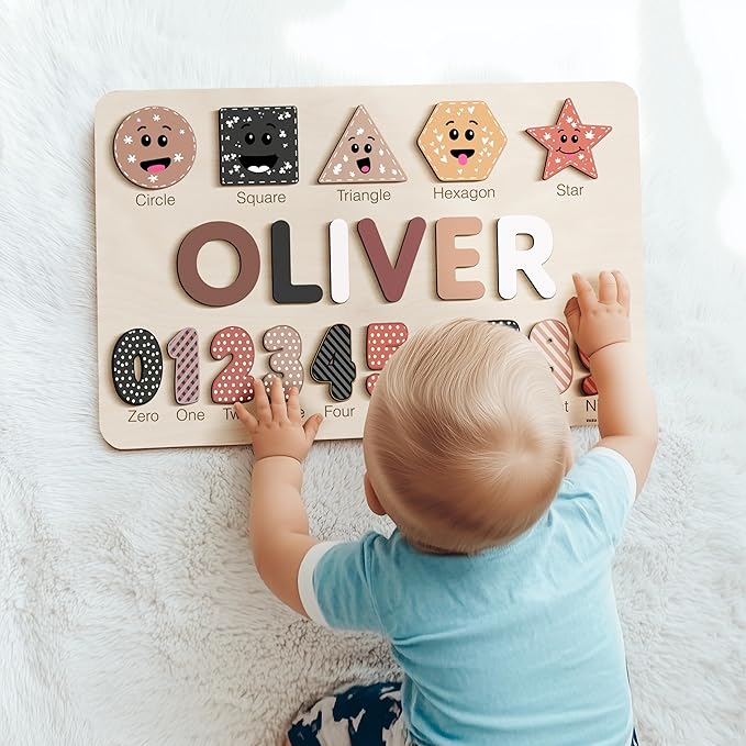 Wood Name Puzzle, Kid Gifts, Toddlers Name Puzzle, Baby Boy and Girl Gift, Toddler Gifts, Birthday Gift, Toddler Toy, Baby Toy, Montessori, Custom Blocks
