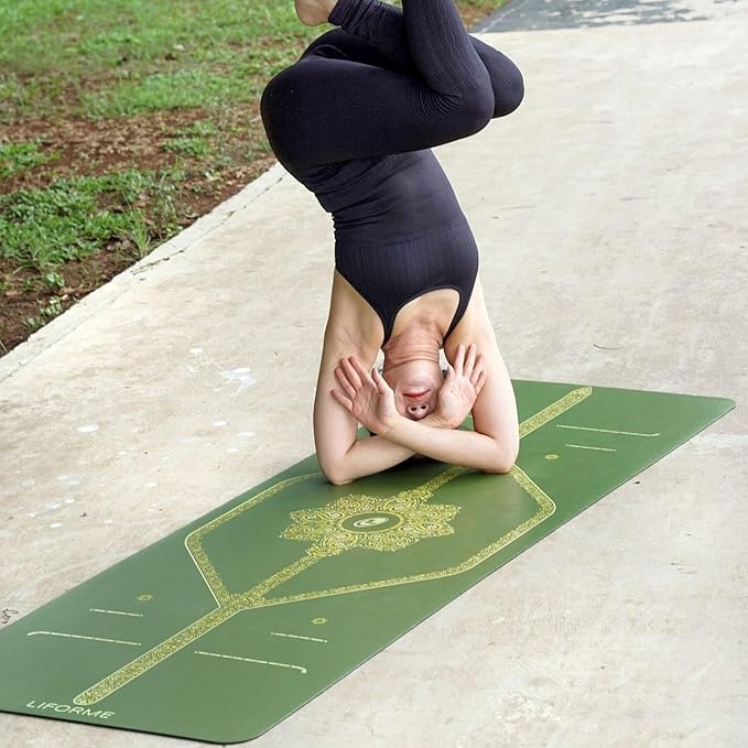 Liforme Printed Yoga Mat Collection - Free Yoga Bag Included - Patented Alignment System, Warrior-like Grip, Non-Slip, Eco-friendly, Sweat-resistant, Long, Wide and Thick for Comfort