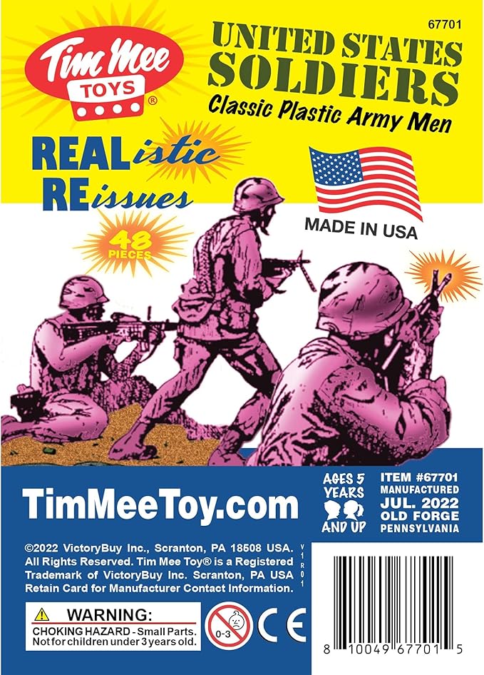 TimMee Plastic Army Men - Pink 48pc Toy Soldier Figures - Made in USA