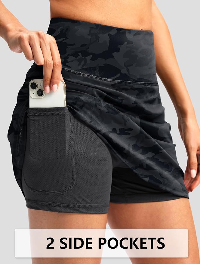 G Gradual 16"/18" Skorts for Women Golf Skirt with 2 Pockets Summer Casual | Built-In Shorts, High Waist, Soft 4-Way Stretch, Breathable Mesh Liner, Tennis Pickleball Athletic Wear, Easy To Match