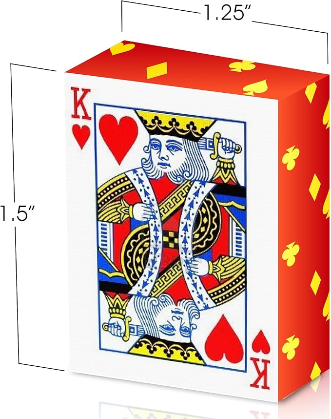 Gamie Mini Playing Cards - Pack of 20 Decks - Poker Cards - Miniature 1.5 Inch Card Set - Small Casino Game Cards for Kids, and Adults - Great Novelty Gift, Party Favor for Boys and Girls