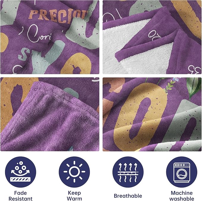 Gifts for Women - Christian Inspirational Floral Blanket | Religious Birthday Gift for Women, Blanket for Mom Daughter Sister Friend Girl, Baptism Confirmation Spiritual Gift for Her