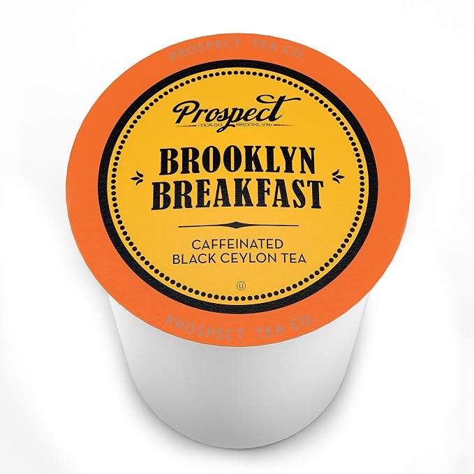 Prospect Tea Co. Black Ceylon Tea Pods Compatible with K Cup Brewers Including 2.0, Brooklyn breakfast, 40 count