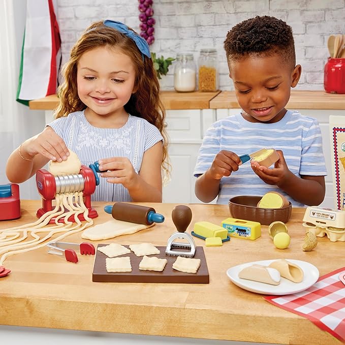 Little Tikes Creative Chefs Italian Restaurant Kit with 33 Accessories, Pretend Play Cooking Set, for Boys, Girls Ages 3+