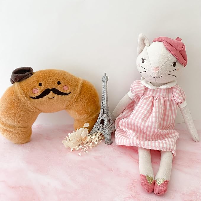 MON AMI Minette The Parisian Kitty Plush Toy – 13”, Cat Stuffed Toy, Soft & Cuddly, Use as Toy or Nursery Room Decor, Great Gift for Kids of All Ages